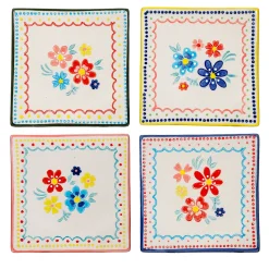 Outlet Sass and Belle Folk Floral Coasters - Set of 4