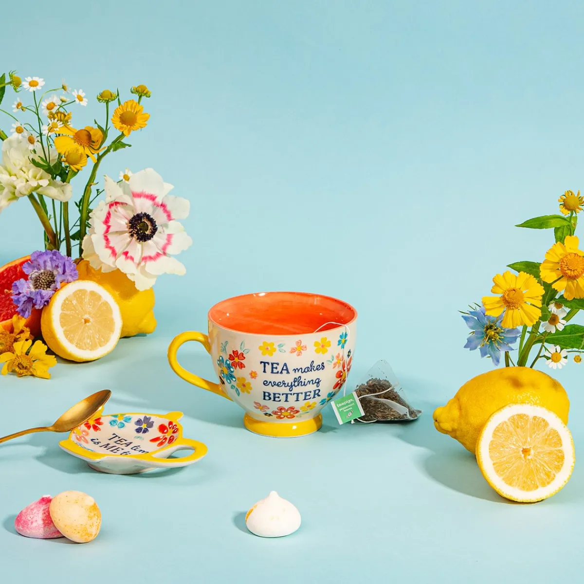 Hot Sass and Belle Folk Floral Teacup