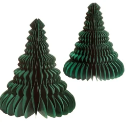 Outlet Sass and Belle Forest Green Honeycomb Tree Standing Decoration - Set of 2
