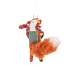 New Sass and Belle Fox with Duck in Backpack Felt Decoration