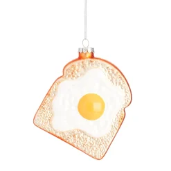 New Sass and Belle Fried Egg on Toast Shaped Bauble