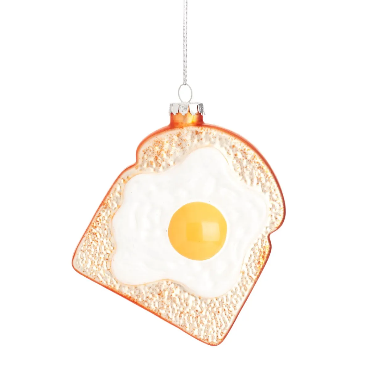 New Sass and Belle Fried Egg on Toast Shaped Bauble