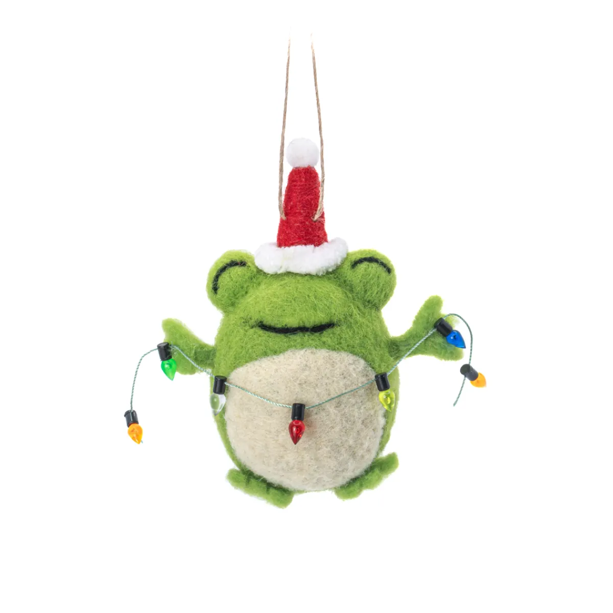 Online Sass and Belle Frog with Lights Felt Decoration