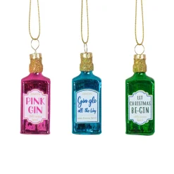Outlet Sass and Belle Gin Bottles Mini Bauble Set
