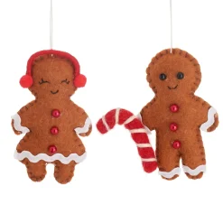 Discount Sass and Belle Gingerbread Couple Hanging Decoration - Set of 2