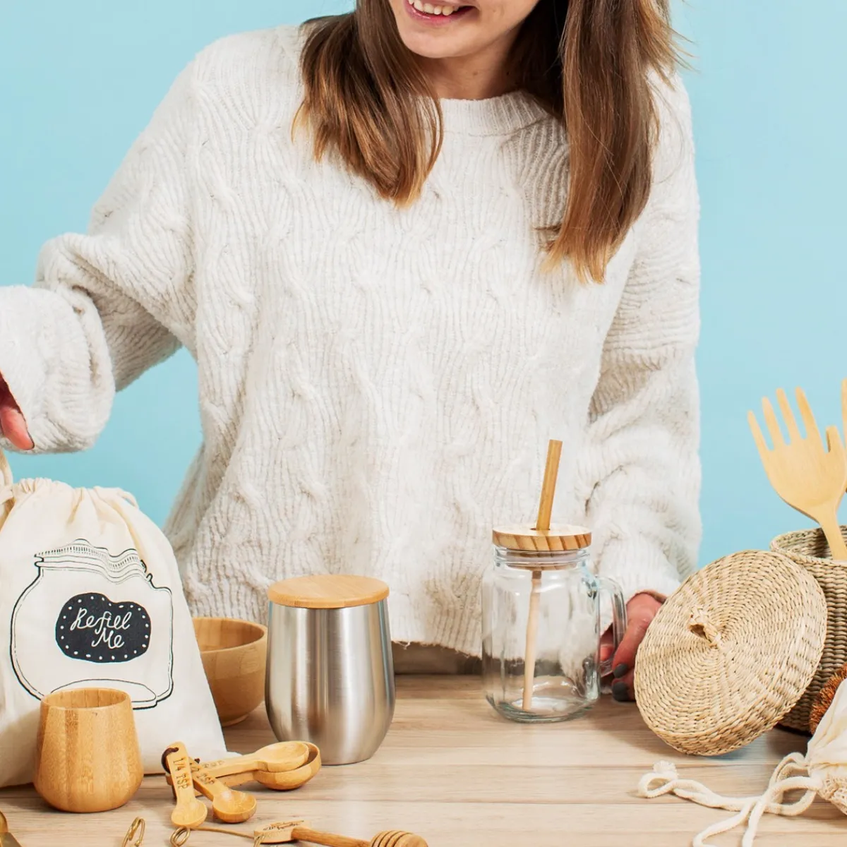 Hot Sass and Belle Glass Mason Jar & Bamboo Straw