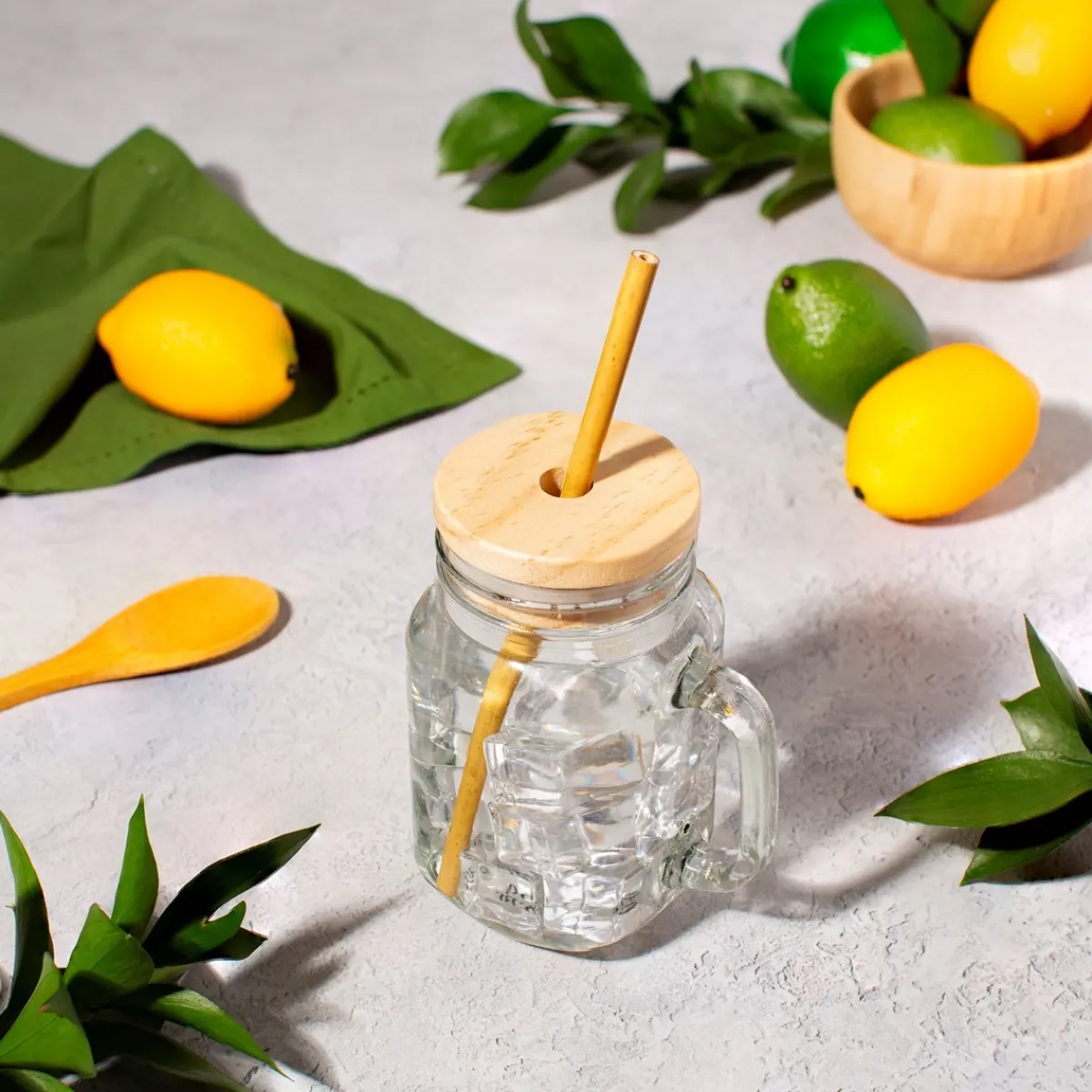 Hot Sass and Belle Glass Mason Jar & Bamboo Straw