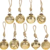 Clearance Sass and Belle Gold Crackle Glass Mini Bauble - Set of 9