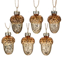 Hot Sass and Belle Golden Acorn Baubles - Set of 6