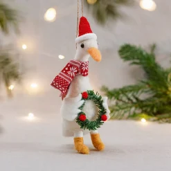 Clearance Sass and Belle Goose with Wreath Hanging Decoration