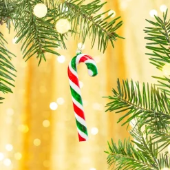 New Sass and Belle Green & Red Candy Cane Shaped Bauble