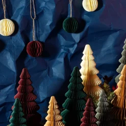 New Sass and Belle Green & Red Honeycomb Paper Decorations - Set of 6