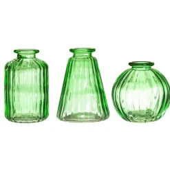 Sass and Belle Green Glass Bud Vases - Set Of 3