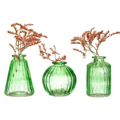 Sass and Belle Green Glass Bud Vases - Set Of 3