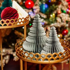 Online Sass and Belle Grey Honeycomb Tree Standing Decoration - Set of 2