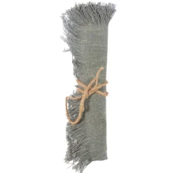 New Sass and Belle Grey Stonewash Napkins with Fringed Edge - Set of 2