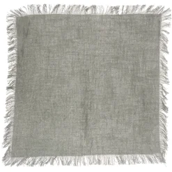 New Sass and Belle Grey Stonewash Napkins with Fringed Edge - Set of 2