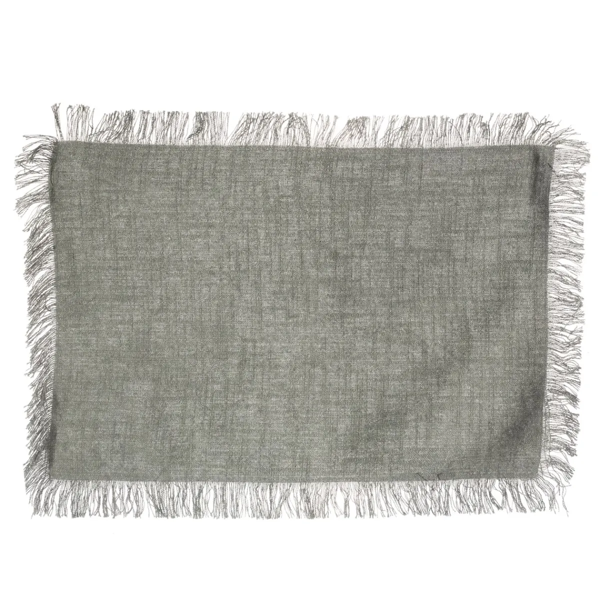 Best Sass and Belle Grey Stonewash Placemats with Fringed Edge - Set of 2