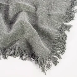 Best Sass and Belle Grey Stonewash Placemats with Fringed Edge - Set of 2
