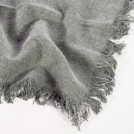 Best Sass and Belle Grey Stonewash Placemats with Fringed Edge - Set of 2