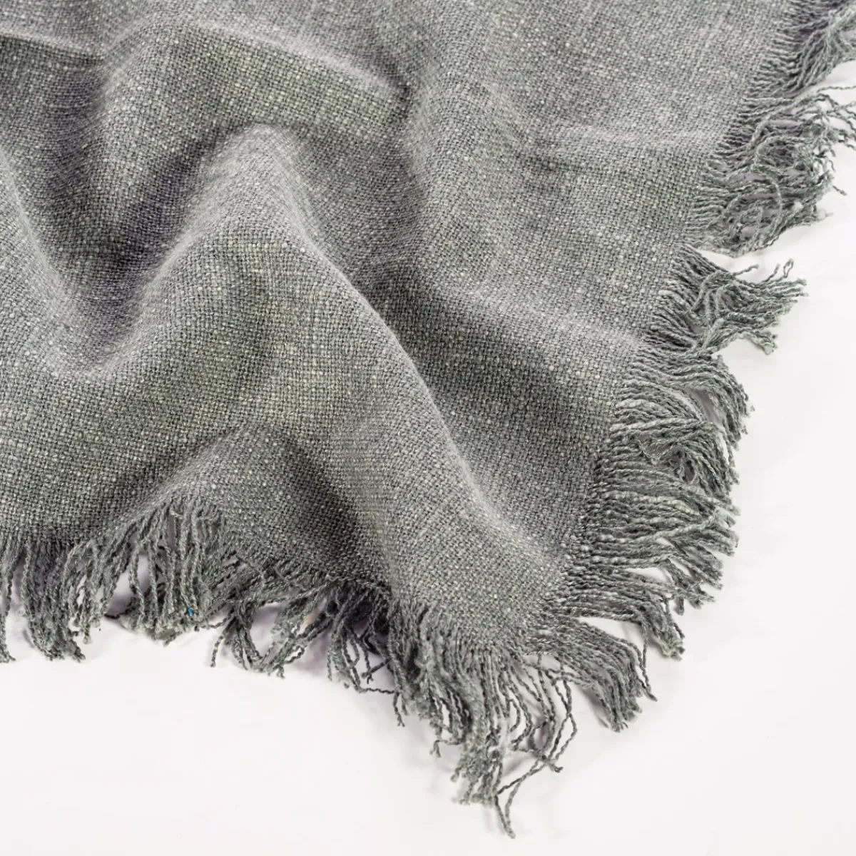 Best Sass and Belle Grey Stonewash Placemats with Fringed Edge - Set of 2
