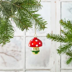 Hot Sass and Belle Happy Mushroom Shaped Bauble