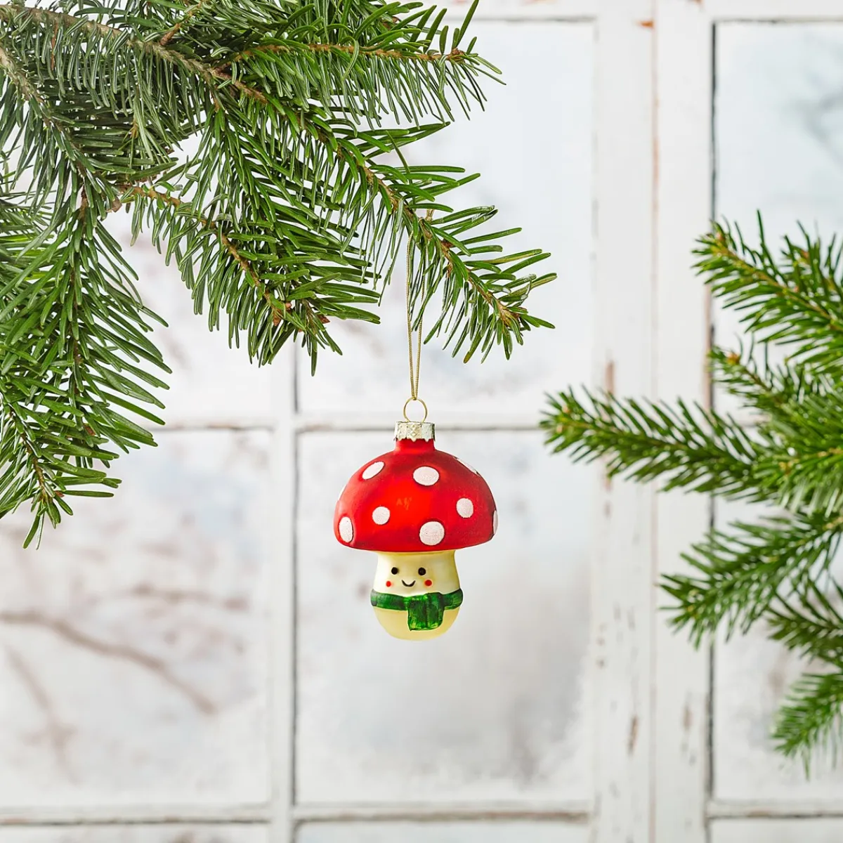 Hot Sass and Belle Happy Mushroom Shaped Bauble