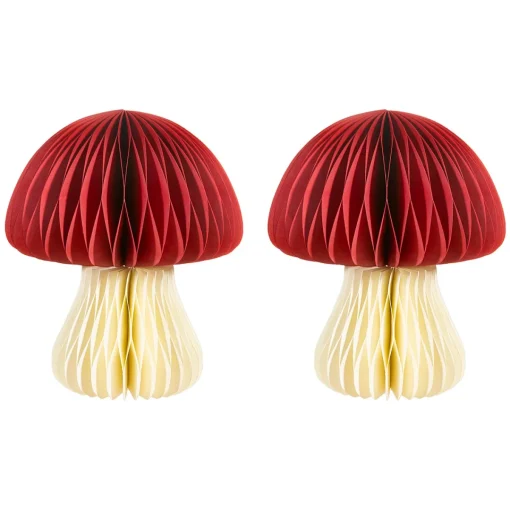 Online Sass and Belle Honeycomb Mushrooms Paper Standing Decorations - Set of 2