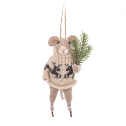 Outlet Sass and Belle Ice-Skating Mouse Felt Decoration