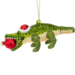 Best Sass and Belle Jungle Fun Santa Alligator Shaped Bauble