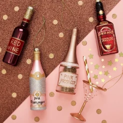 Hot Sass and Belle Lets Celebrate Pink Prosecco Shaped Bauble