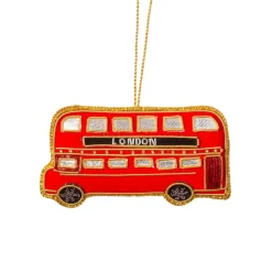 New Sass and Belle London Bus Zari Embroidery Decoration Red