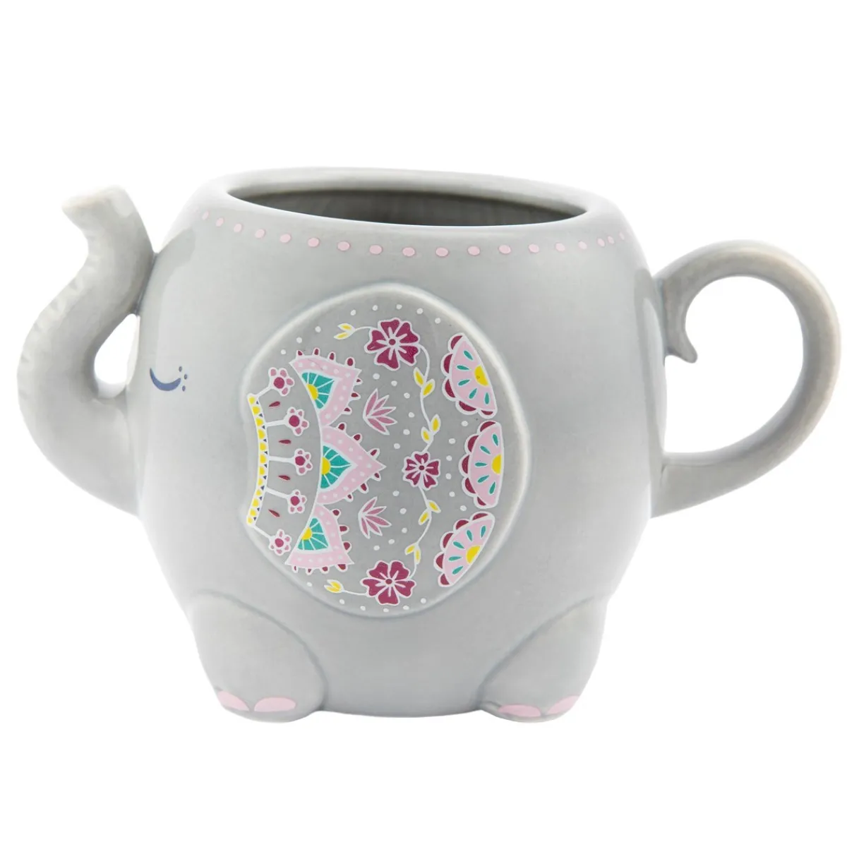 Best Sass and Belle Mandala Elephant Grey Mug