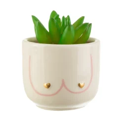Hot Sass and Belle Mini Girl Power Boobies White Planter