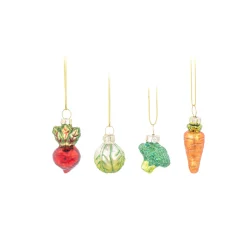 Best Sass and Belle Mini Glass Vegetable Hanging Decorations - Set of 4