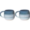 Outlet Sass and Belle Mojave Glaze Espresso Blue Mug - Set of 2