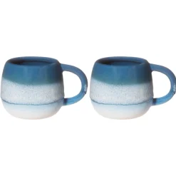 Outlet Sass and Belle Mojave Glaze Espresso Blue Mug - Set of 2