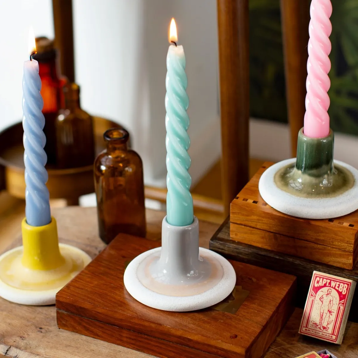 Best Sass and Belle Mojave Glaze Grey Candle Holder
