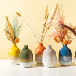 Hot Sass and Belle Mojave Glaze Yellow Vase