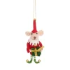 Online Sass and Belle Mouse Elf with Present Felt Decoration
