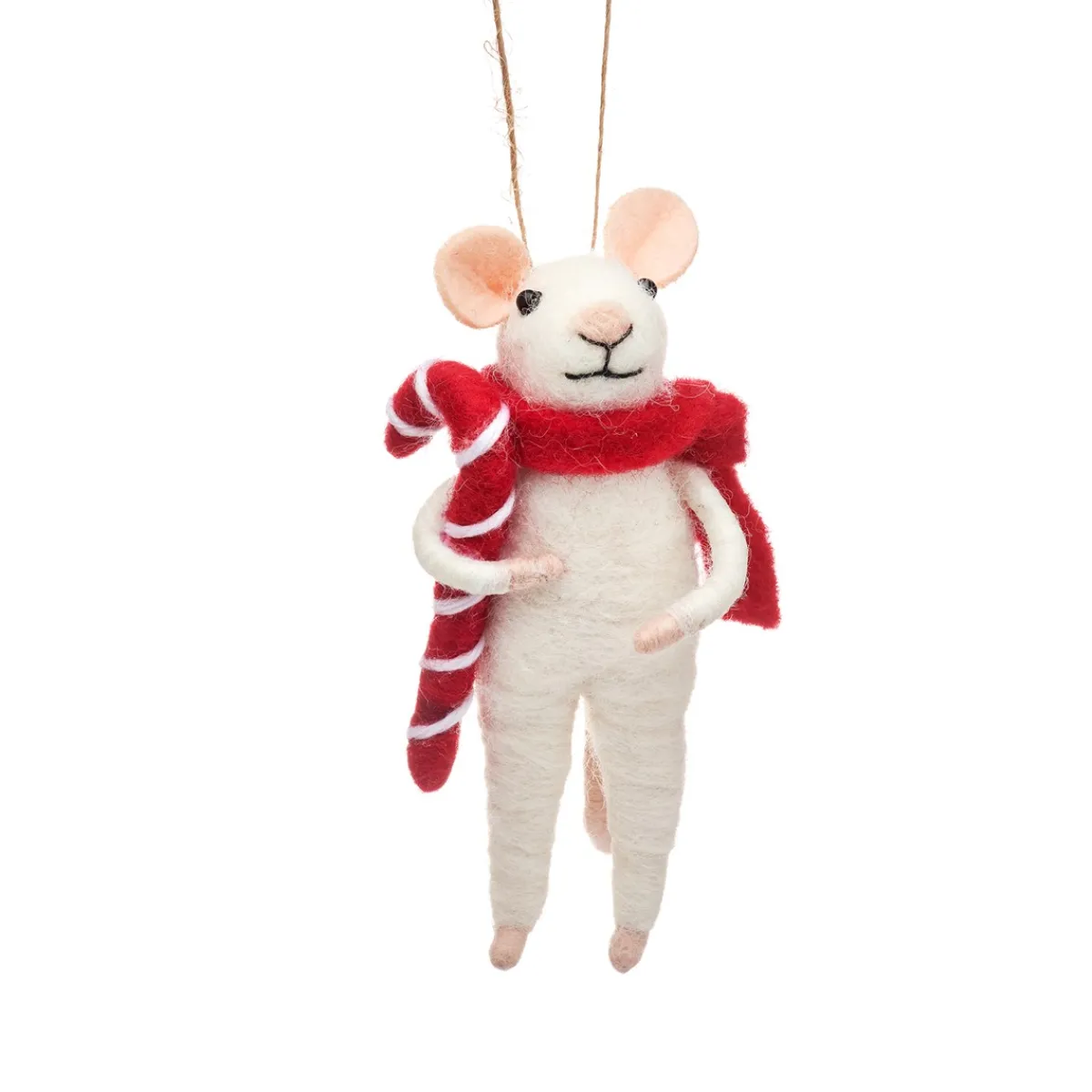 New Sass and Belle Mouse with Candy Cane Hanging Decoration