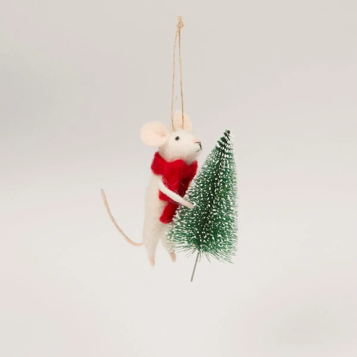 Sale Sass and Belle Mouse with Christmas Tree Felt Decoration