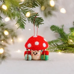 Best Sass and Belle Mushroom with Presents Hanging Decoration