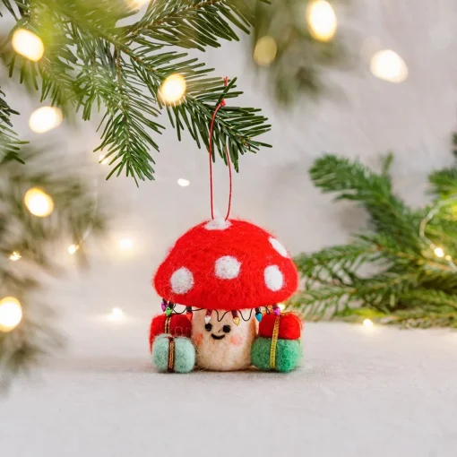Best Sass and Belle Mushroom with Presents Hanging Decoration