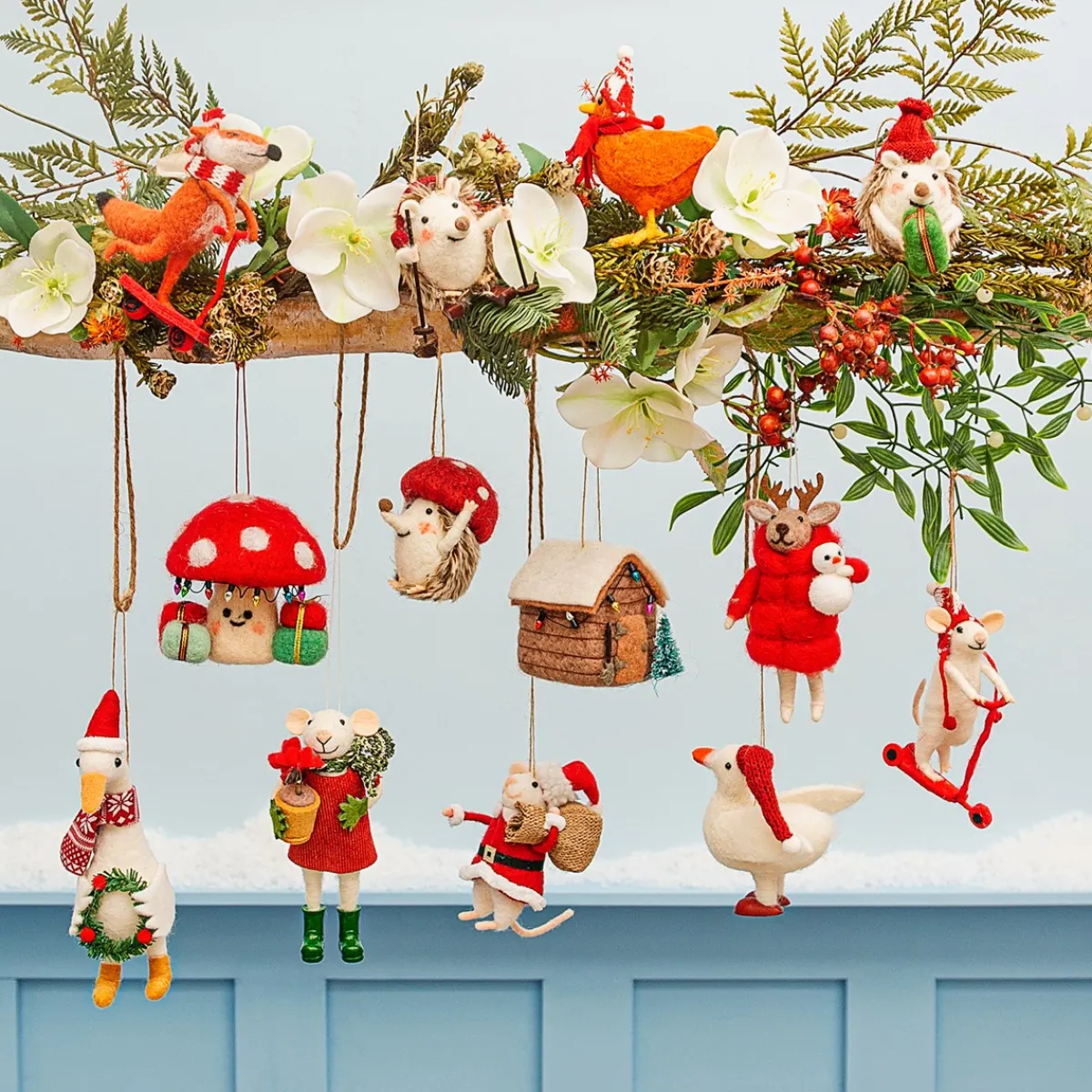 Best Sass and Belle Mushroom with Presents Hanging Decoration