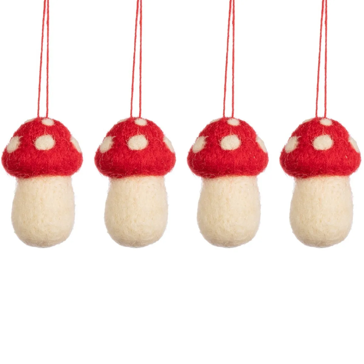 Sale Sass and Belle Mushrooms Felt Hanging Decoration - Set of 4