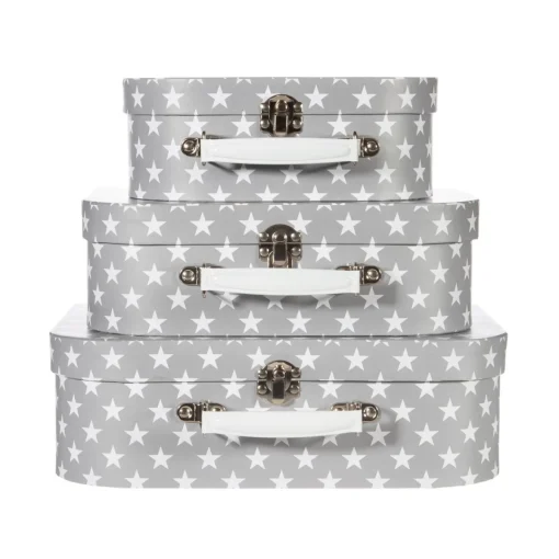 Hot Sass and Belle Nordic Star Suitcases Grey - Set of 3