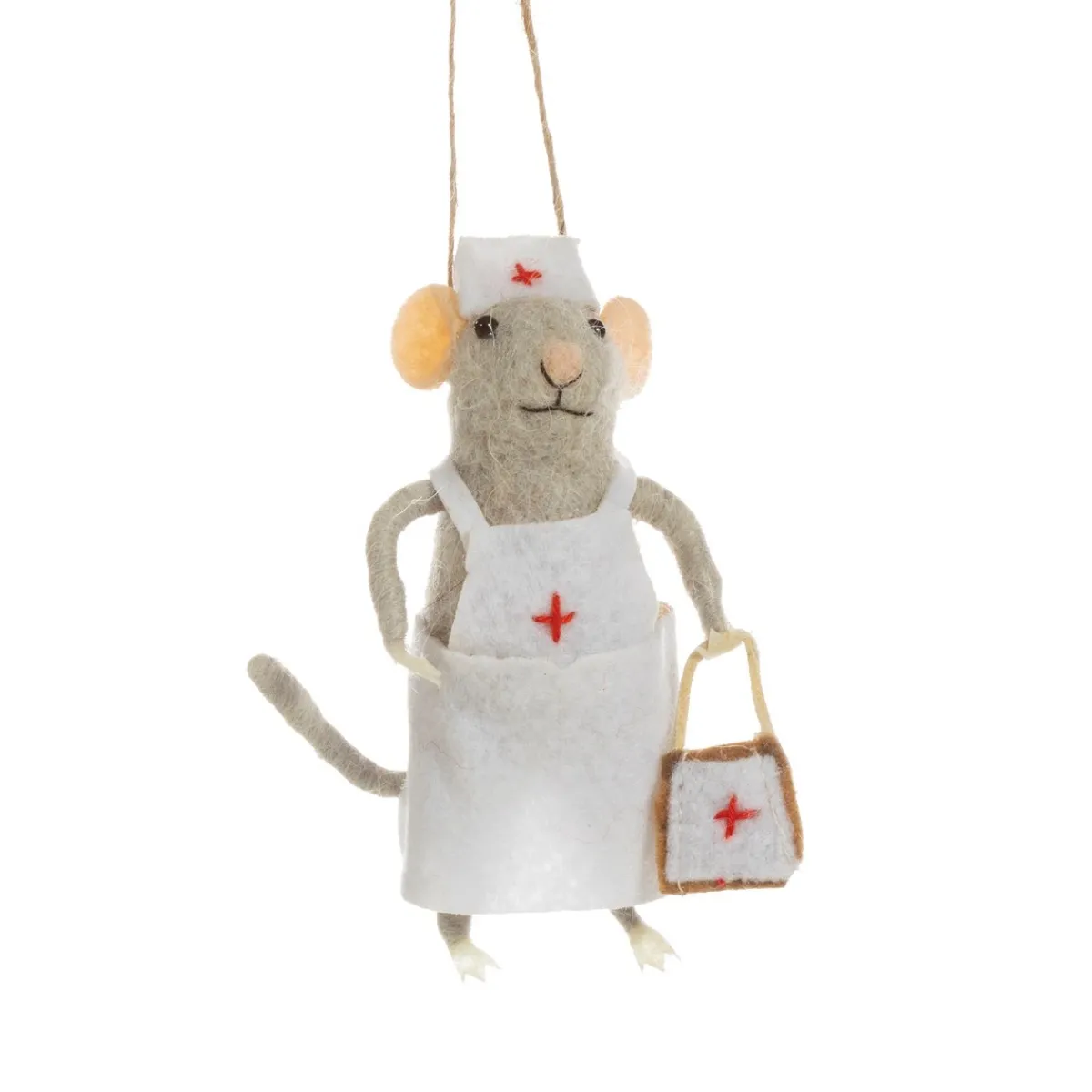 Sass and Belle Nurse Mouse Felt Decoration