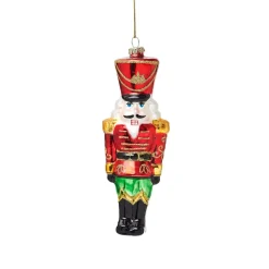 Sass and Belle Nutcracker Doll Shaped Bauble Red