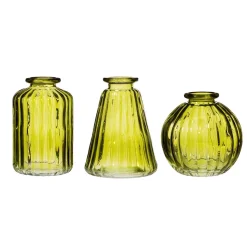 Sale Sass and Belle Olive Green Glass Bud Vases - Set of 3